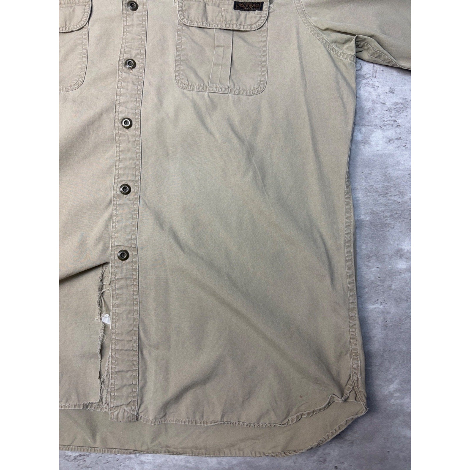 Vintage Polo Ralph Lauren Double Pocket Long Sleeve Button Up Shirt Size Large