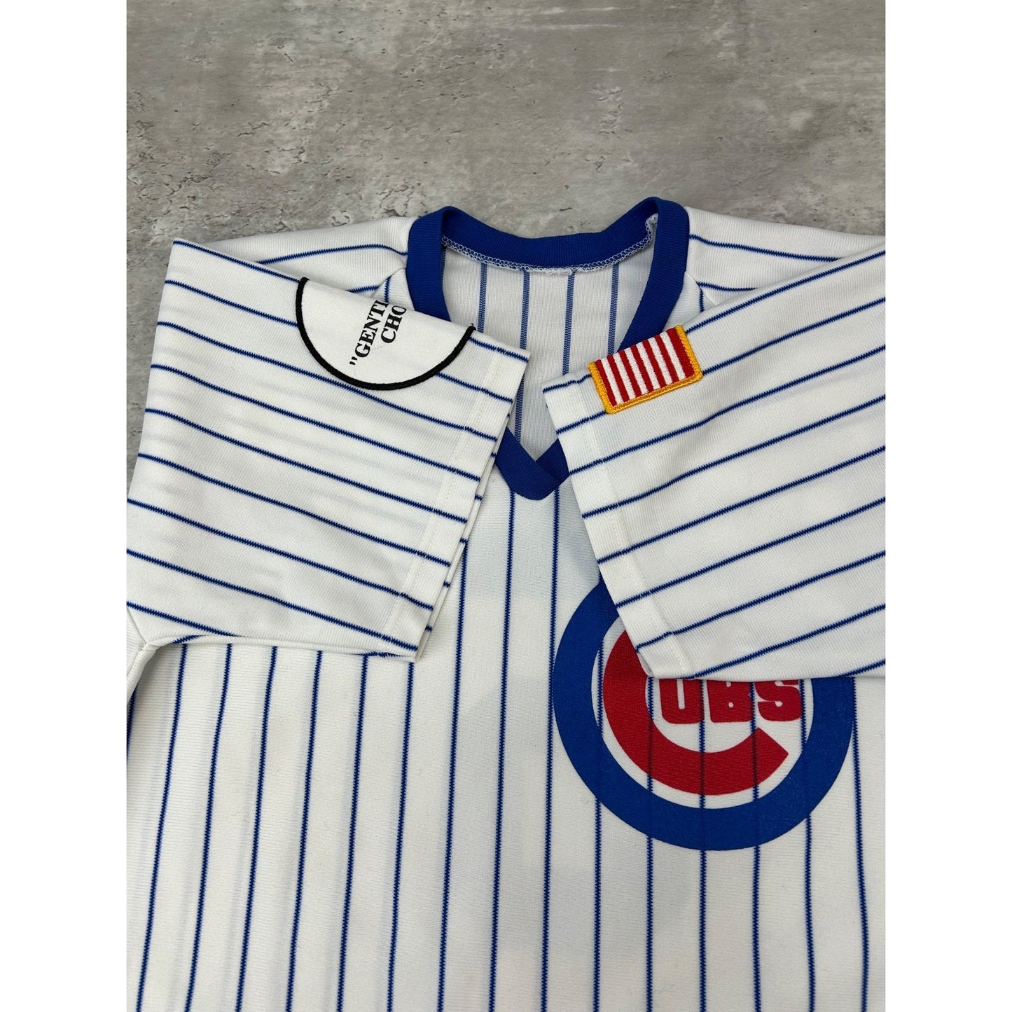 Vintage 90s Chuck Cottier #5 Chicago Cubs MLB Pinstripe Baseball Jersey Sz Large