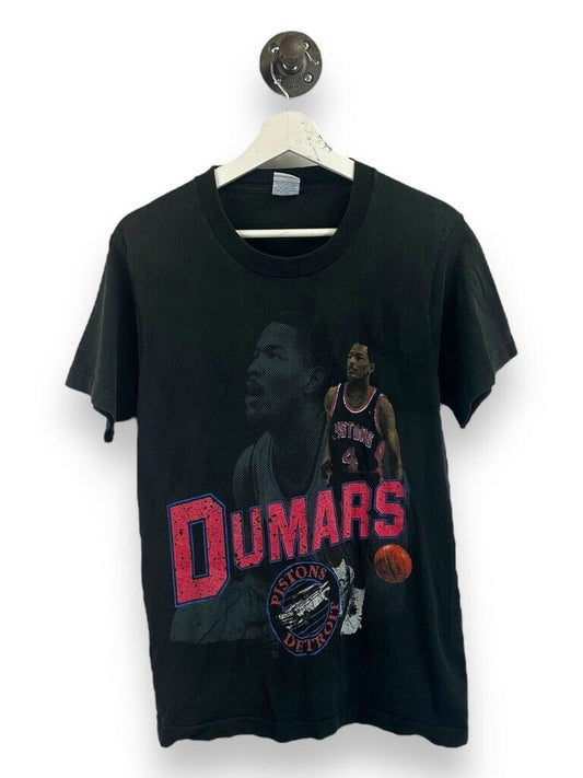 Vtg Joe Dumars #4 Detroit Pistons NBA Player Graphic Spellout T-Shirt Sz Small