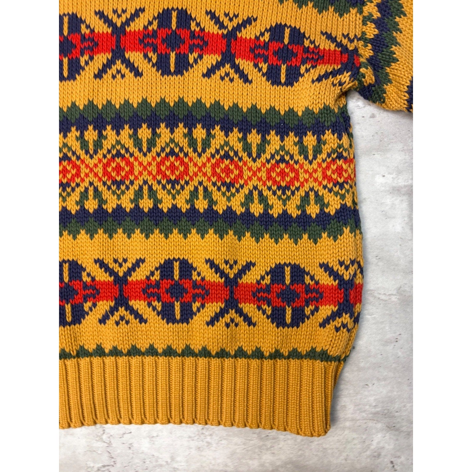 Vintage 80s/90s Abstract Striped Print Pullover Knit Sweater Size Large