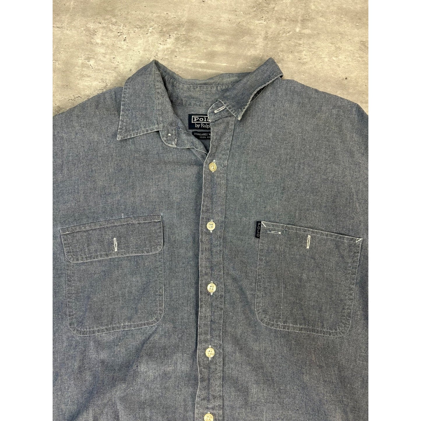 Vintage Polo Ralph Lauren Long Sleeve Button Up Shirt Size 2XL Blue