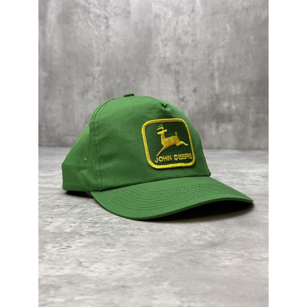 Vintage 80s/90s John Deere Embroidered Logo Green Snapback Hat OSFA