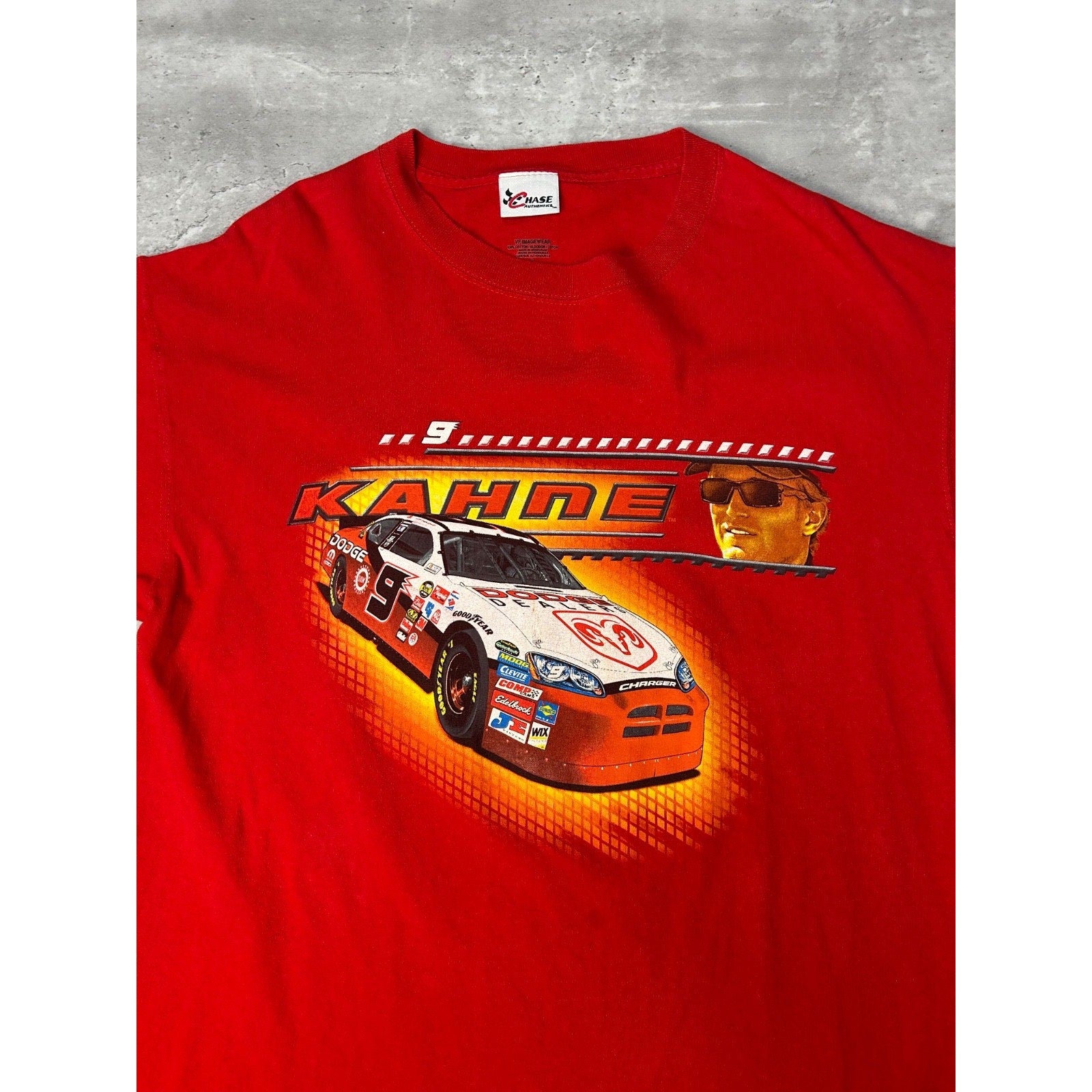 Vintage Kasey Kahne #9 Dodge Racing Nascar Graphic T-Shirt Size Large