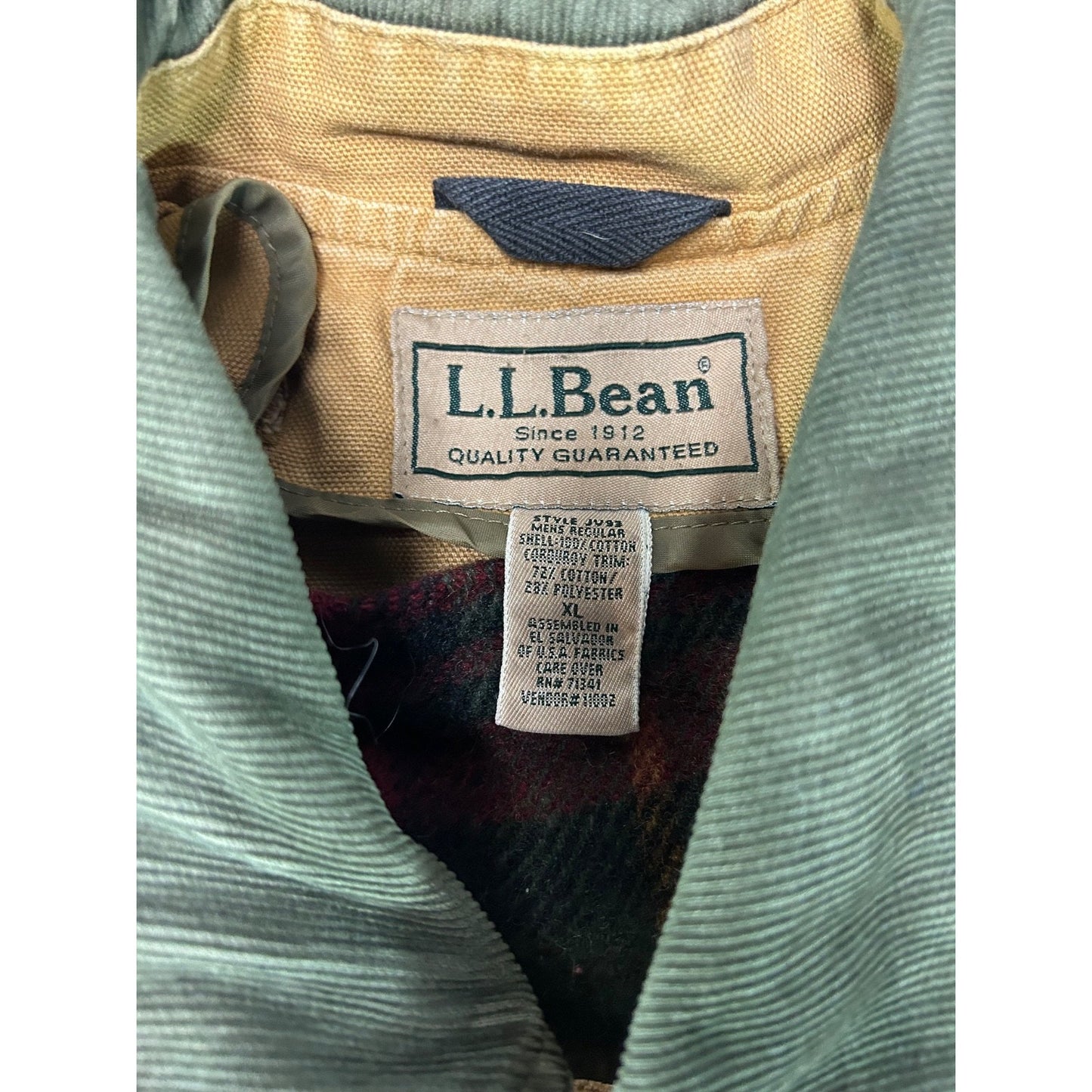 Vintage 90s L.L. Bean Multi Pocket Canvas Hunting Jacket Size XL Beige