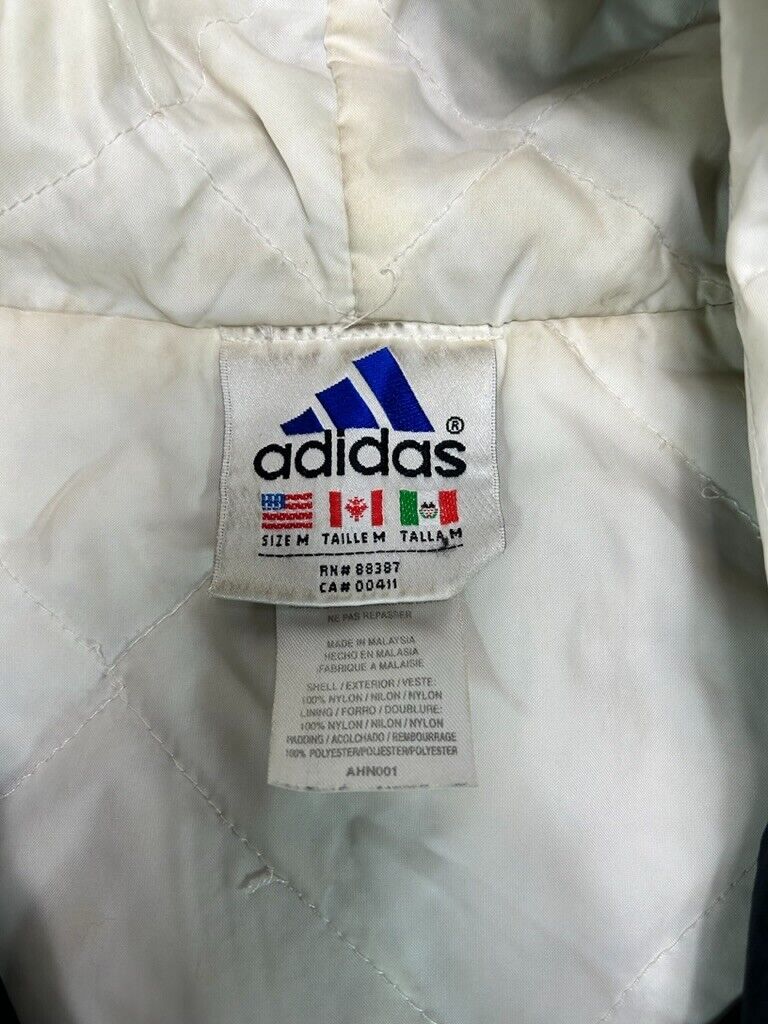 Vintage Adidas Embroidered Logo Insulated Full Zip Windbreaker Jacket Sz Medium