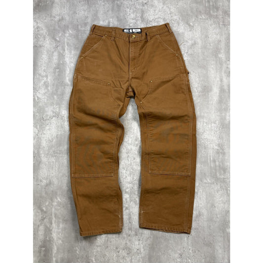 Vintage Carhartt Canvas Workwear Double Knee Carpenter Pants Size 32 Beige