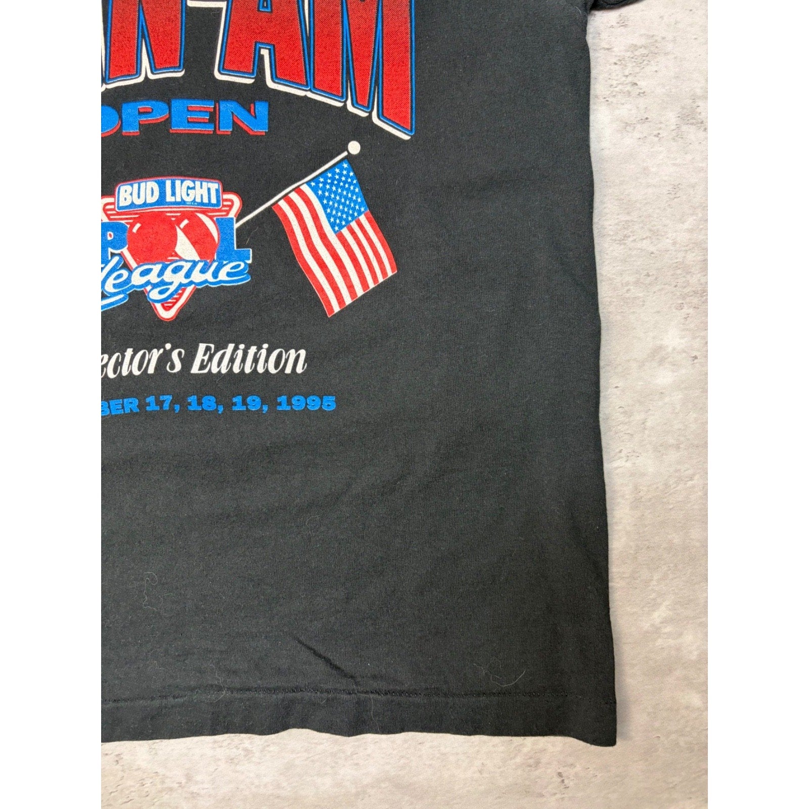 Vintage 1995 Can-Am Open Bud Light Pool League Graphic T-Shirt Size Medium