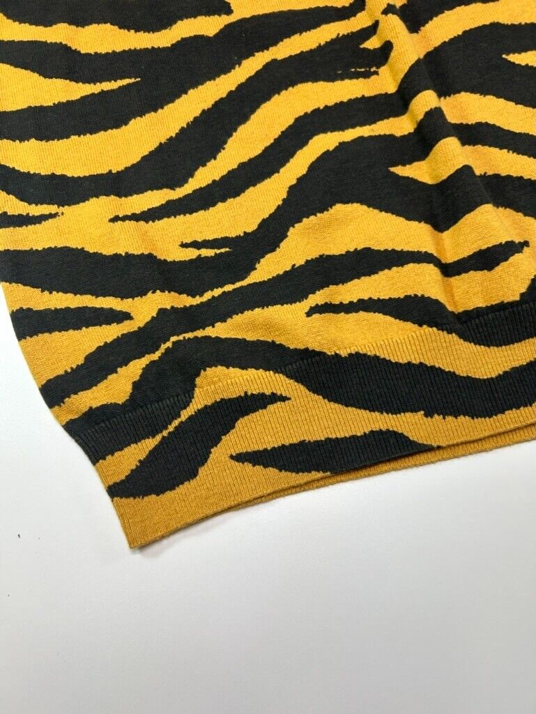 Stussy Tiger Stripe Print Knit Sweater Vest Size Small