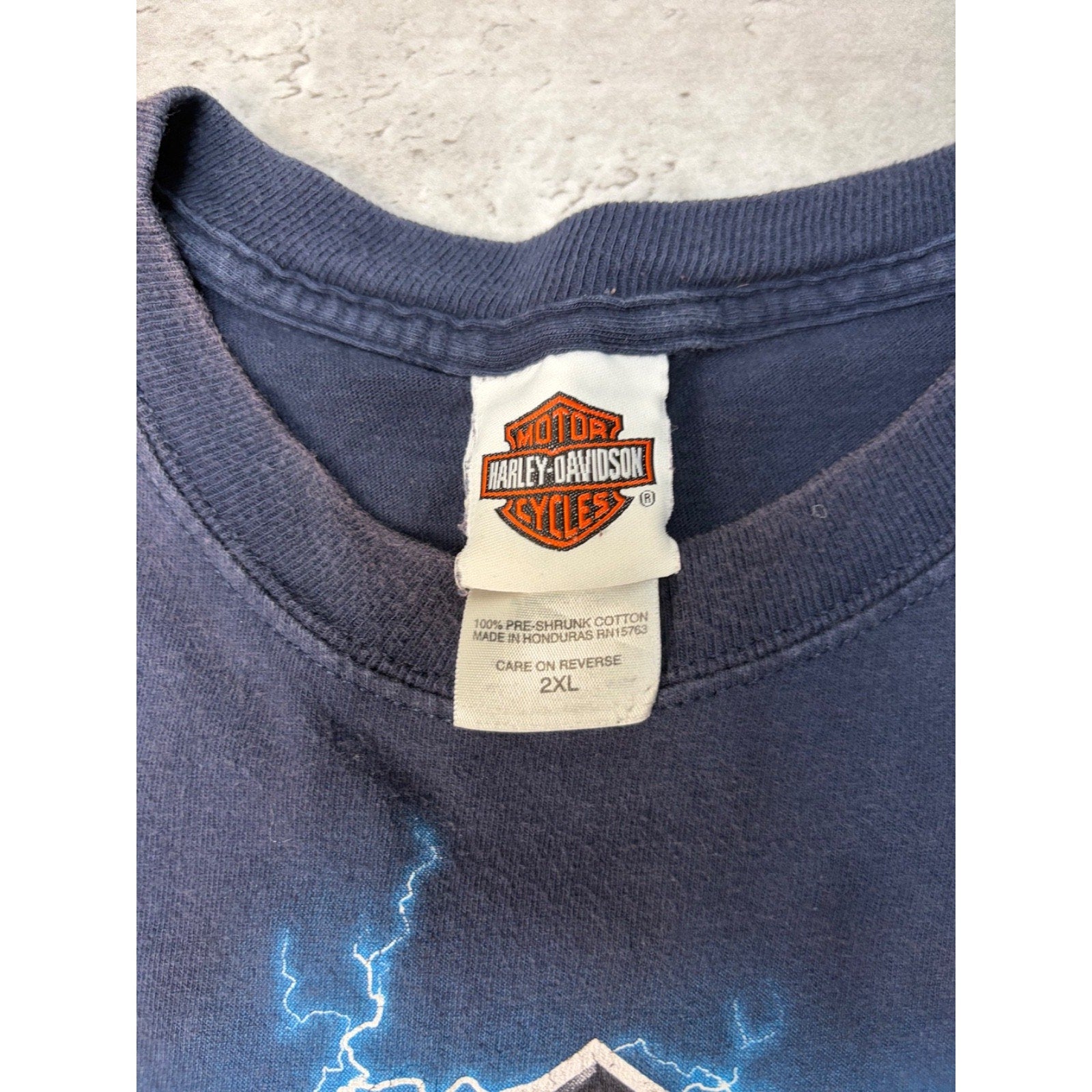 Harley Davidson Classic Logo Turn It Up Lightning Graphic T-Shirt Size 2XL