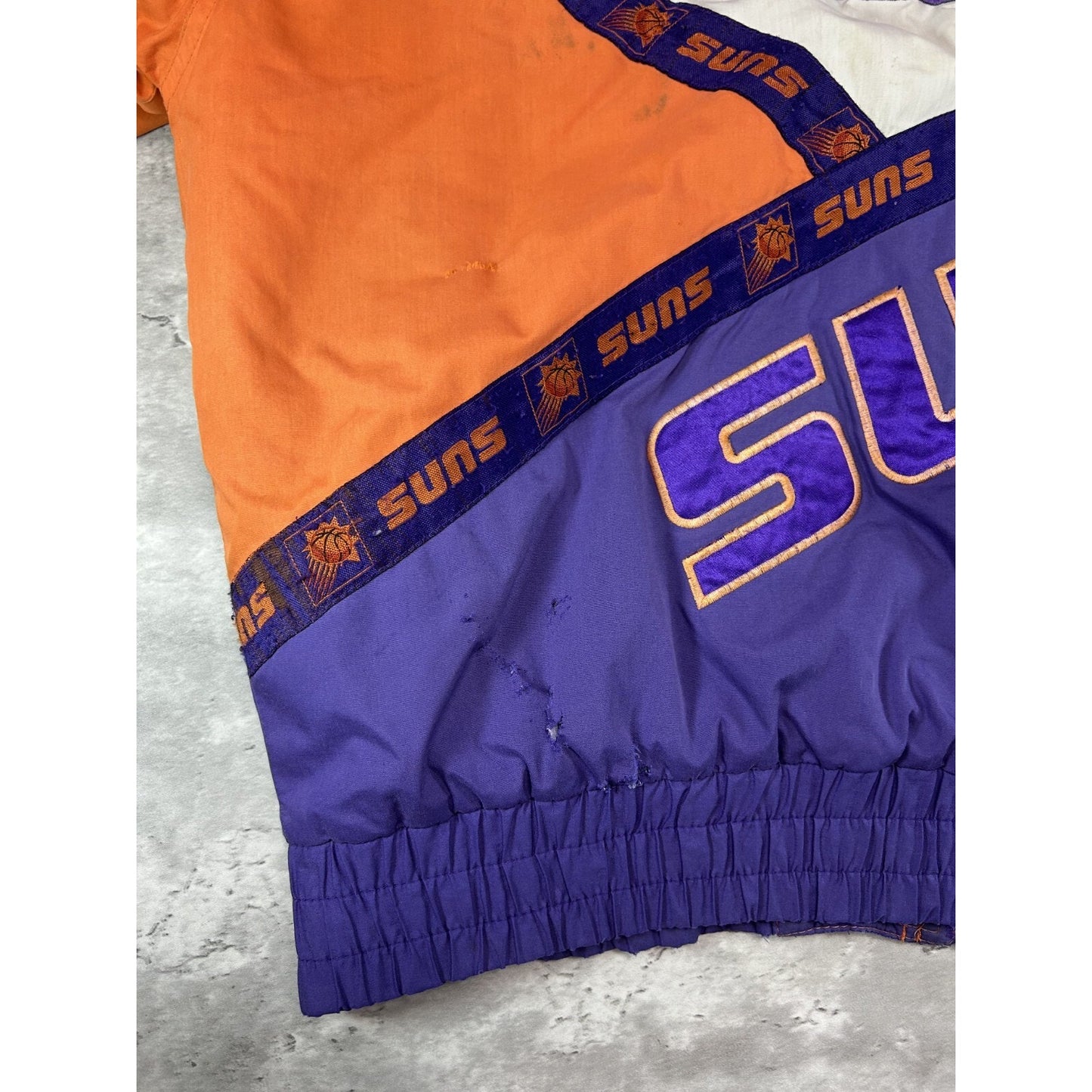 Vintage 90s Phoenix Suns NBA Embroidered Full Zip Nylon Jacket Size Large