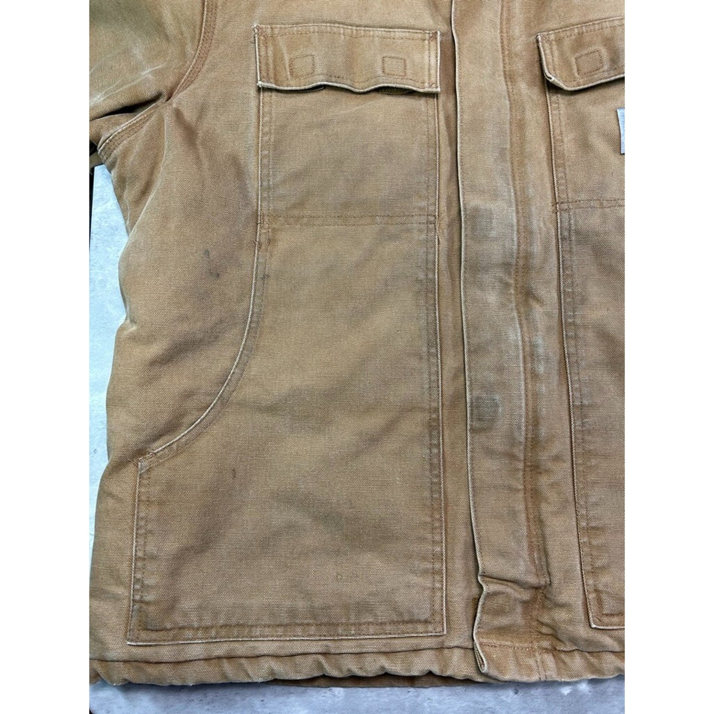 Vintage Carhartt Insulated Canvas Workwear Arctic Jacket Size XL Beige