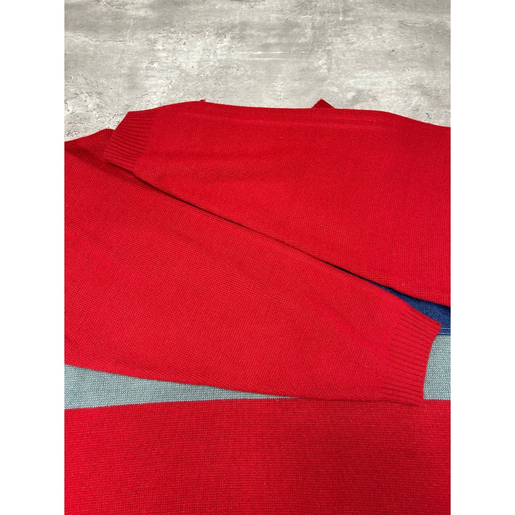 Vintage Y2K Clench Denim Company Pullover Knit Sweater Size XL Red