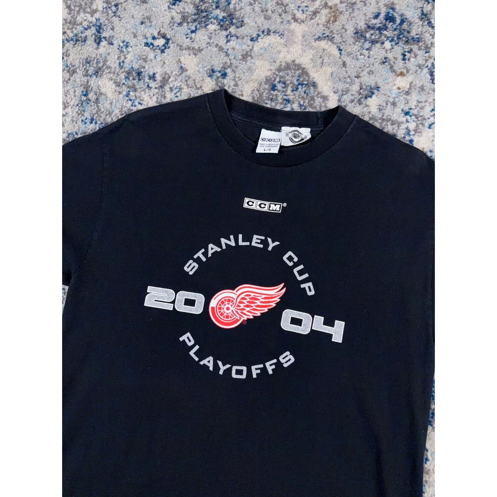Vintage 2004 Detroit Red Wings NHL Stanley Cup Playoffs T-Shirt Size Large