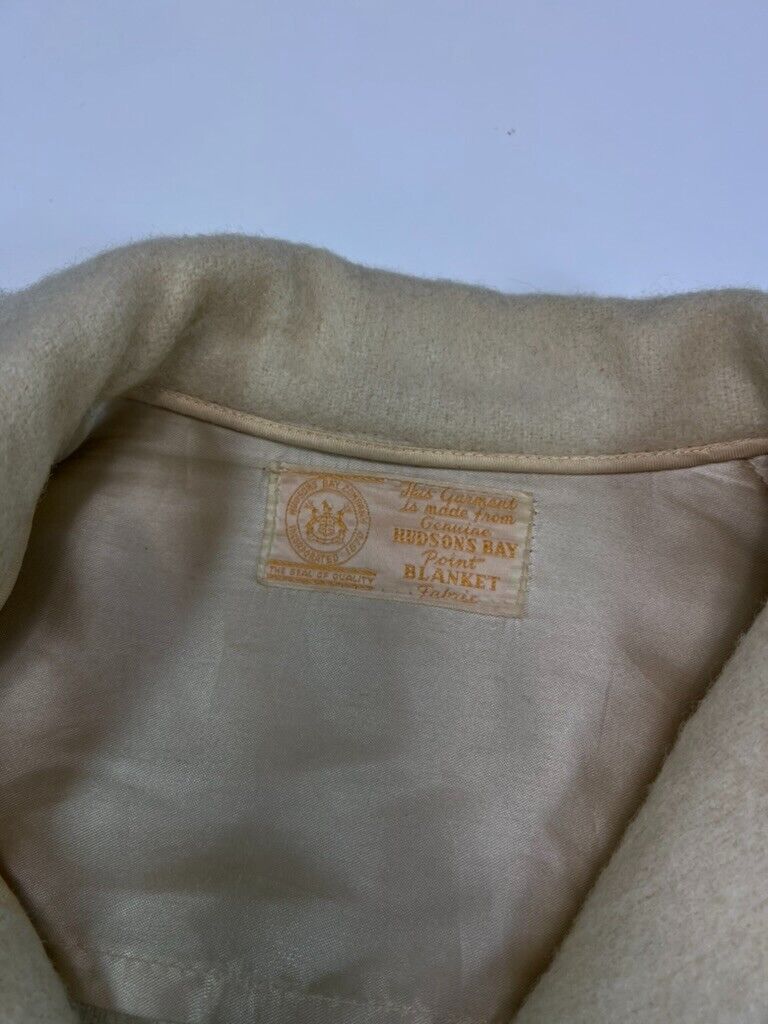 Vintage 60s/70s Genuine Hudsons Bay Point Blanket Fabric Wool Jacket Size Large
