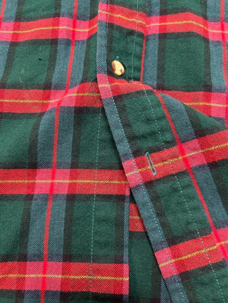 Vtg 90s Northwest Territory Plaid Double Pocket Button Up Shirt Sz Medium