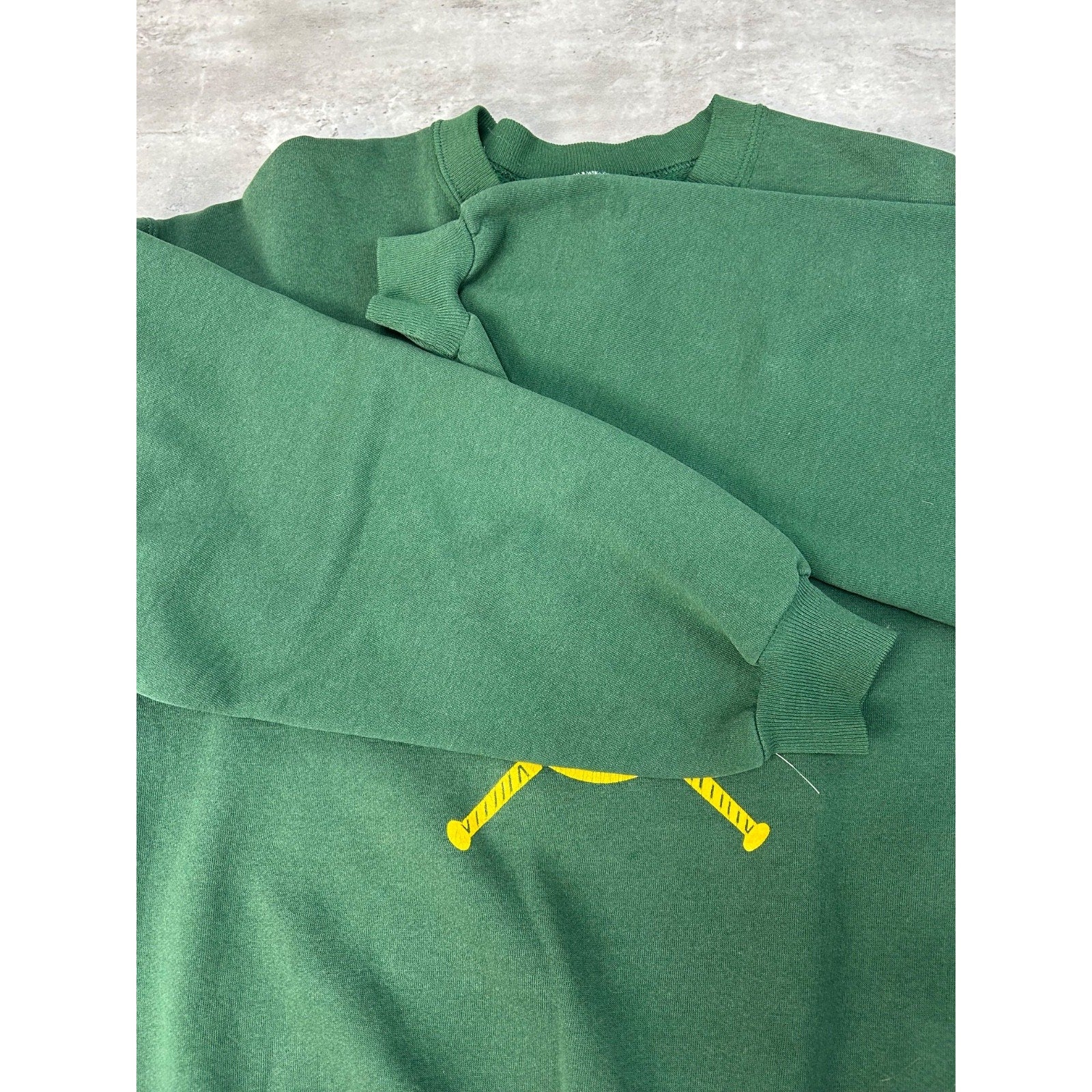 Vintage 90s Brooke Baseball Arc Spellout Graphic Russell Sweatshirt Size XL