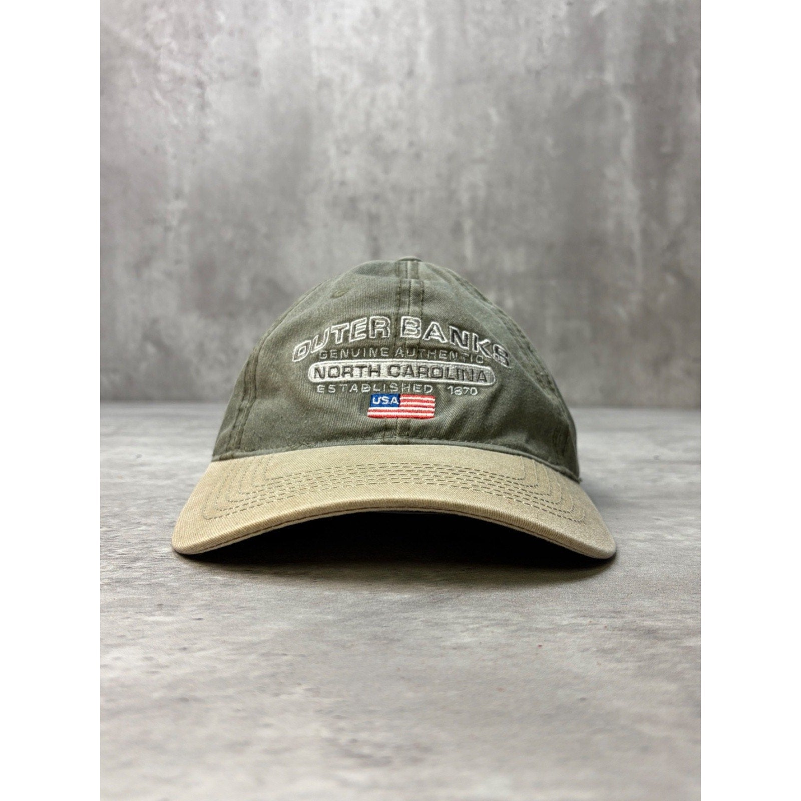 Vintage Outer Bands North Carolina Embroidered Two Tone Strapback Hat OSFA
