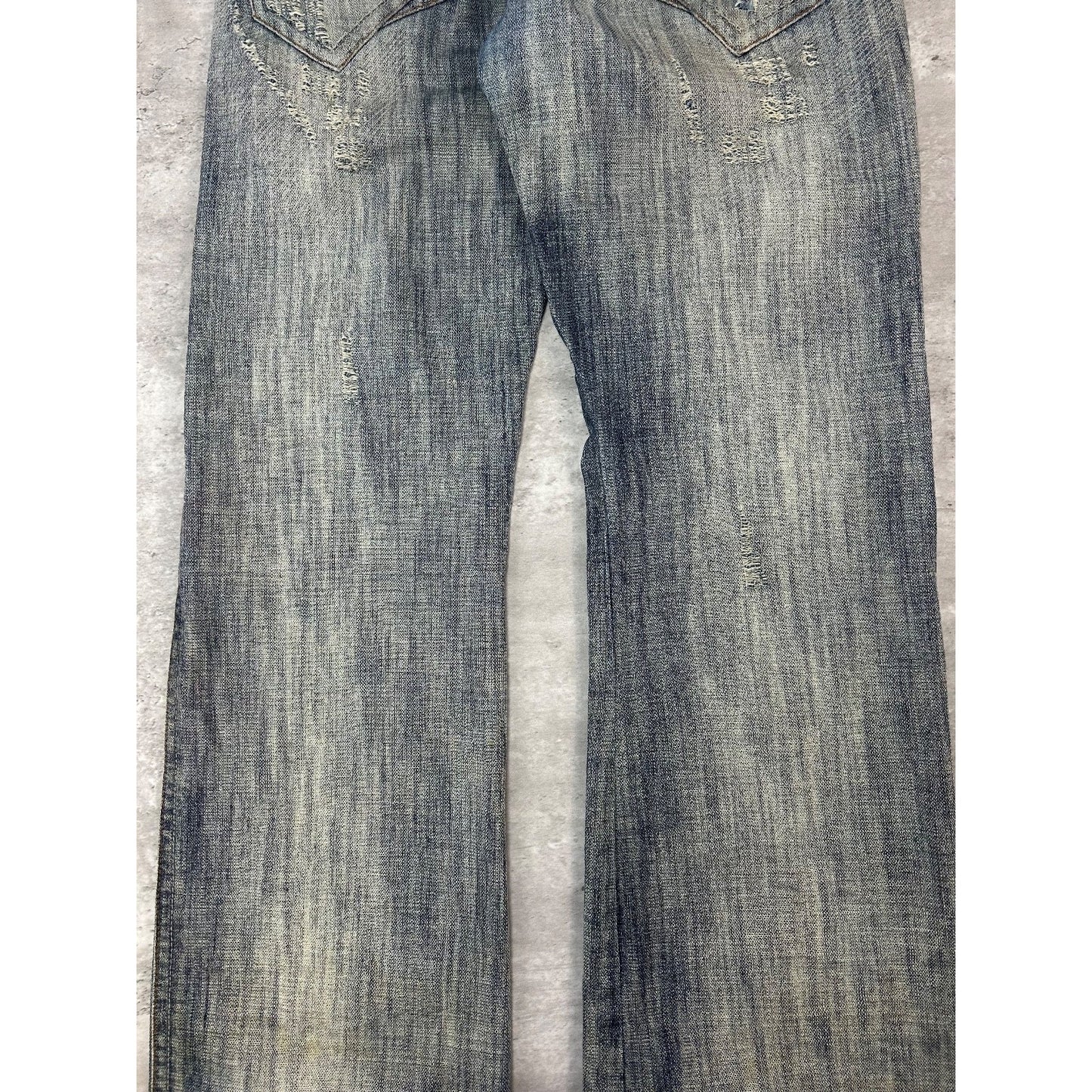 Vintage Y2K Parasuco Distressed Gray Denim Straight Fit Denim Pants Size 33