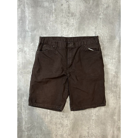 Vintage Dickies Canvas Workwear Carpenter Shorts Size 38 Brown