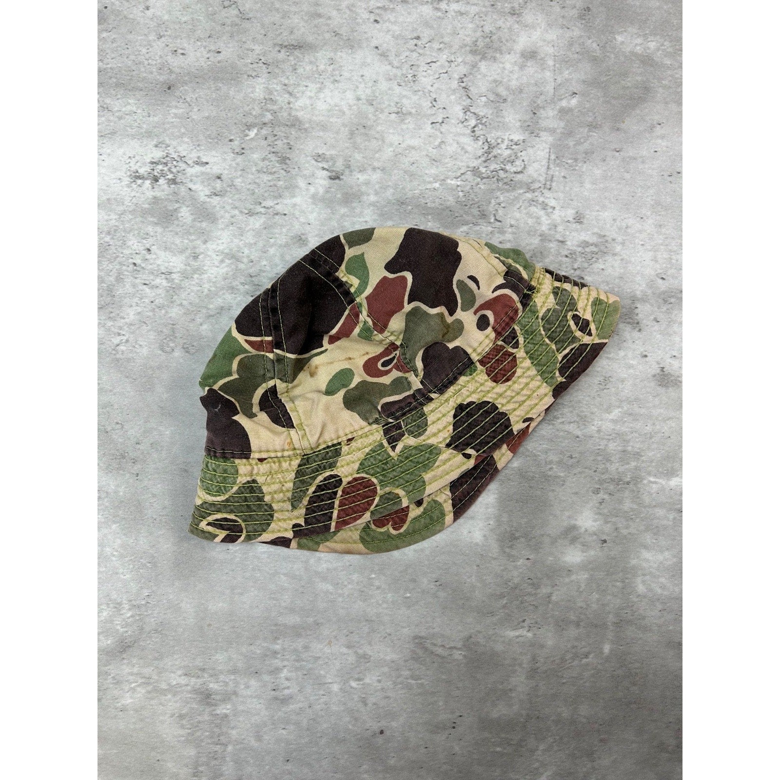 Vintage 80s/90s Woodland Camo Hunting Bucket Hat OSFA