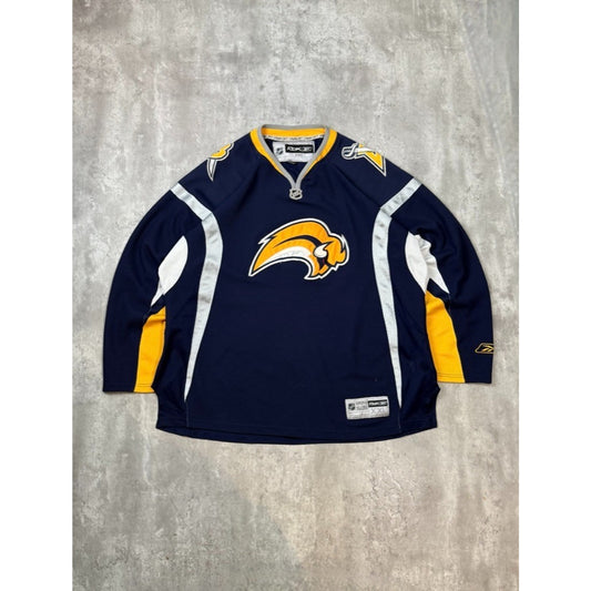 Vintage Buffalo Sabres NHL Stitched Reebok Hockey Jersey Size XXL Navy Blue