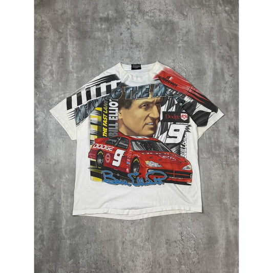 Vintage 2001 Bill Elliot #9 Nascar Making The Move AOP Race T-Shirt Size Large