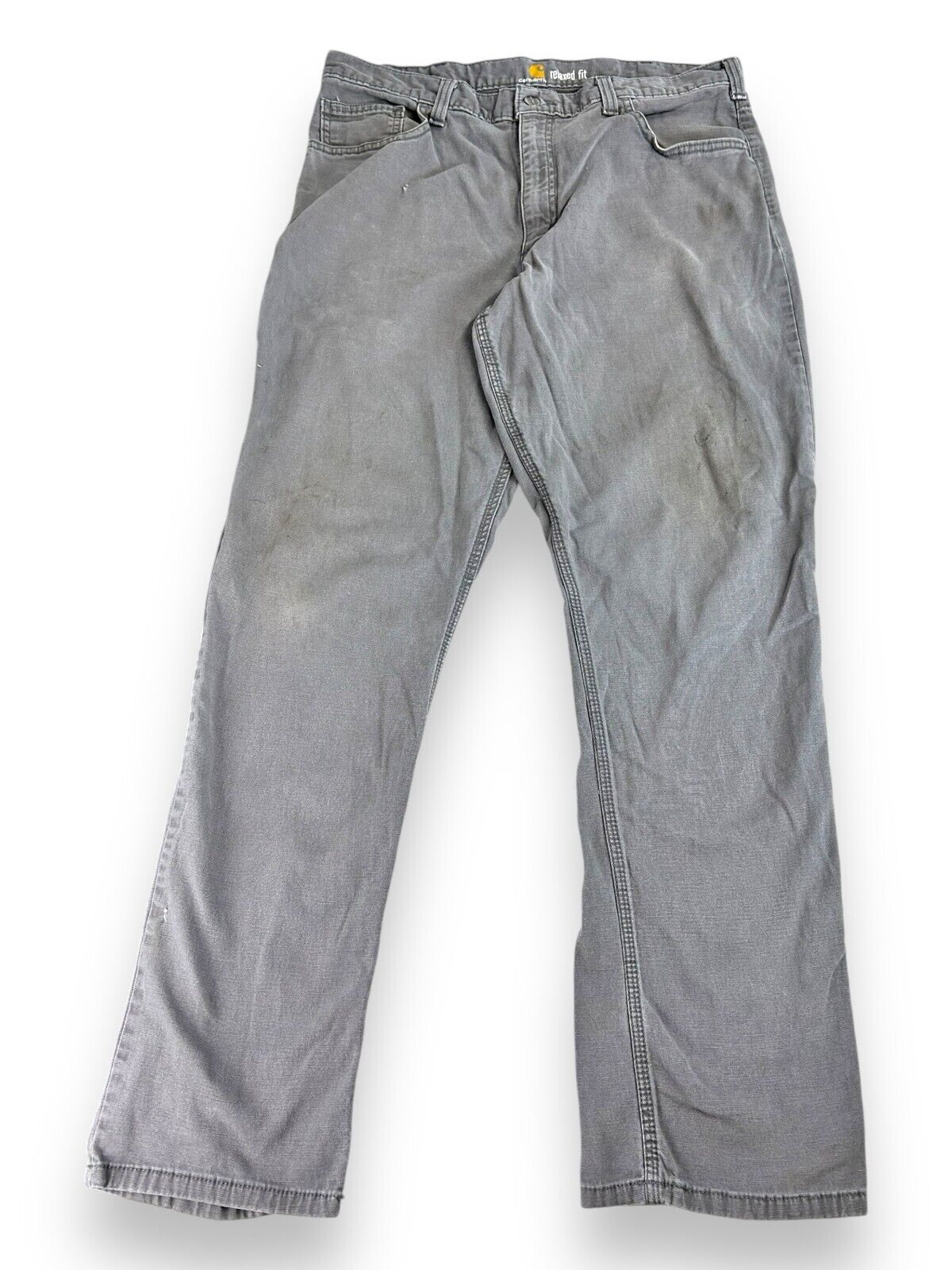 Carhartt Relaxed Fit Canvas Work Wear Five Pocket Pants Size 36W Gray