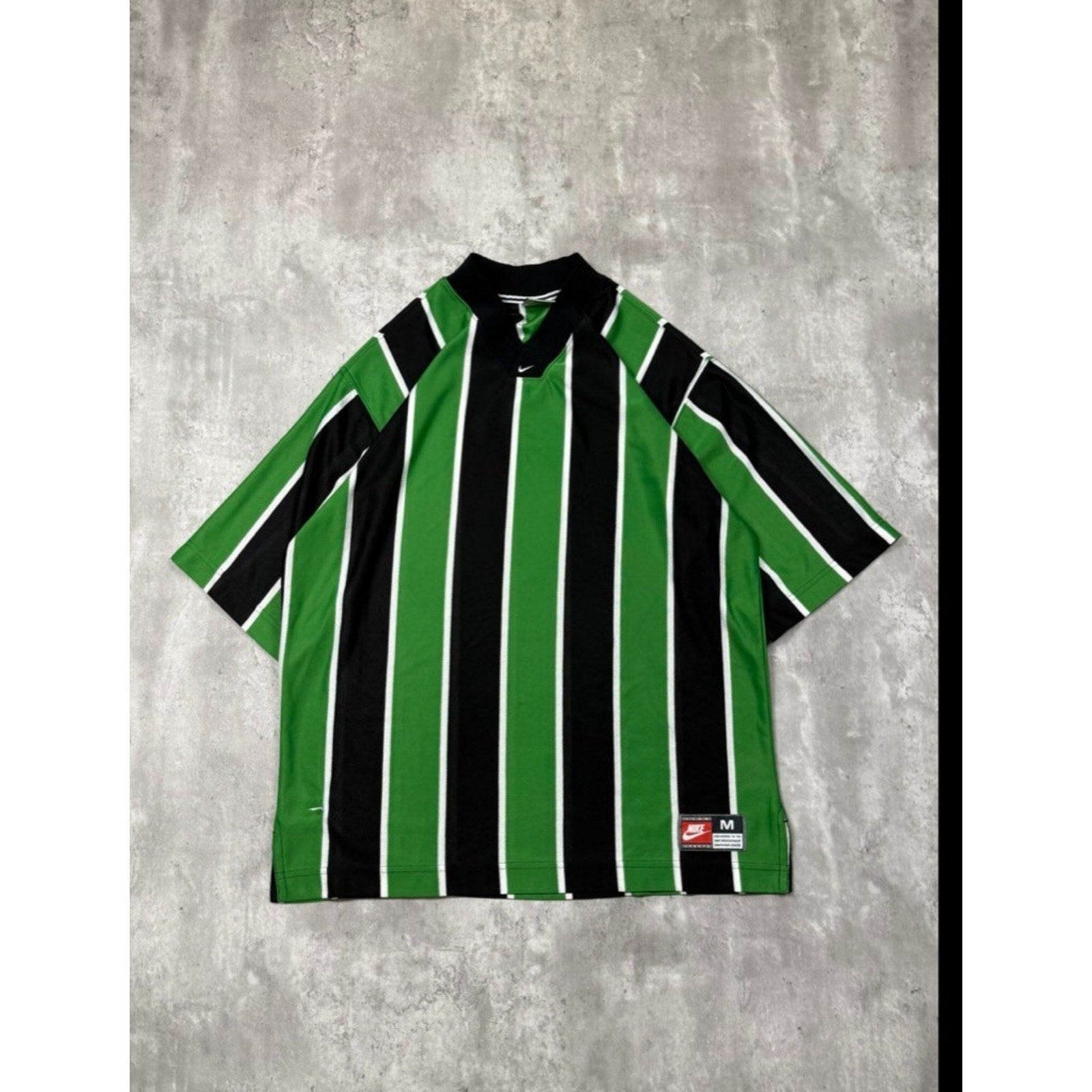 Vintage 90s Nike Embroidered Swoosh Striped Soccer Jersey Size Medium