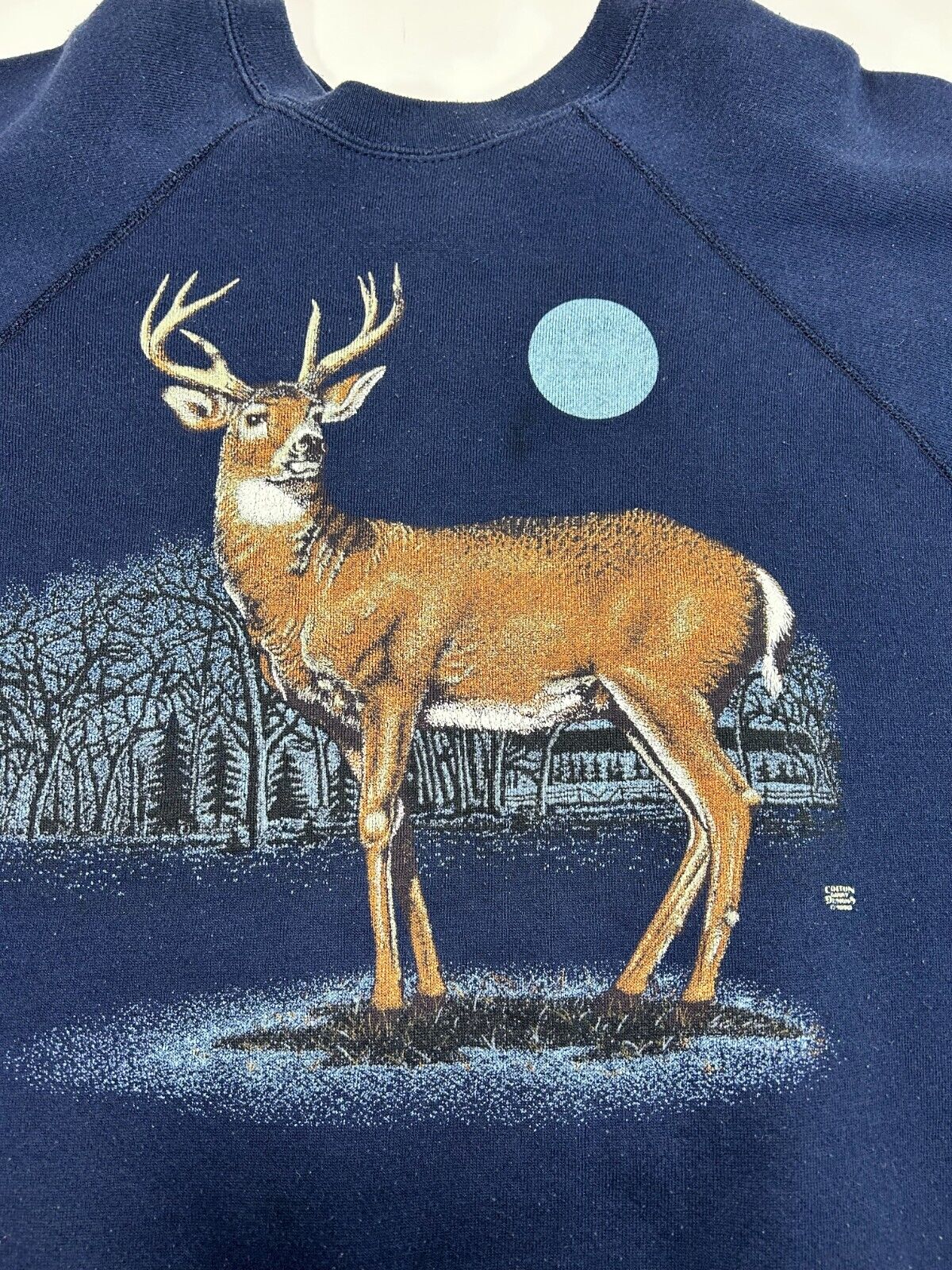 Vintage 1990 Deer Nature Graphic Crewneck Sweatshirt Size 3XL