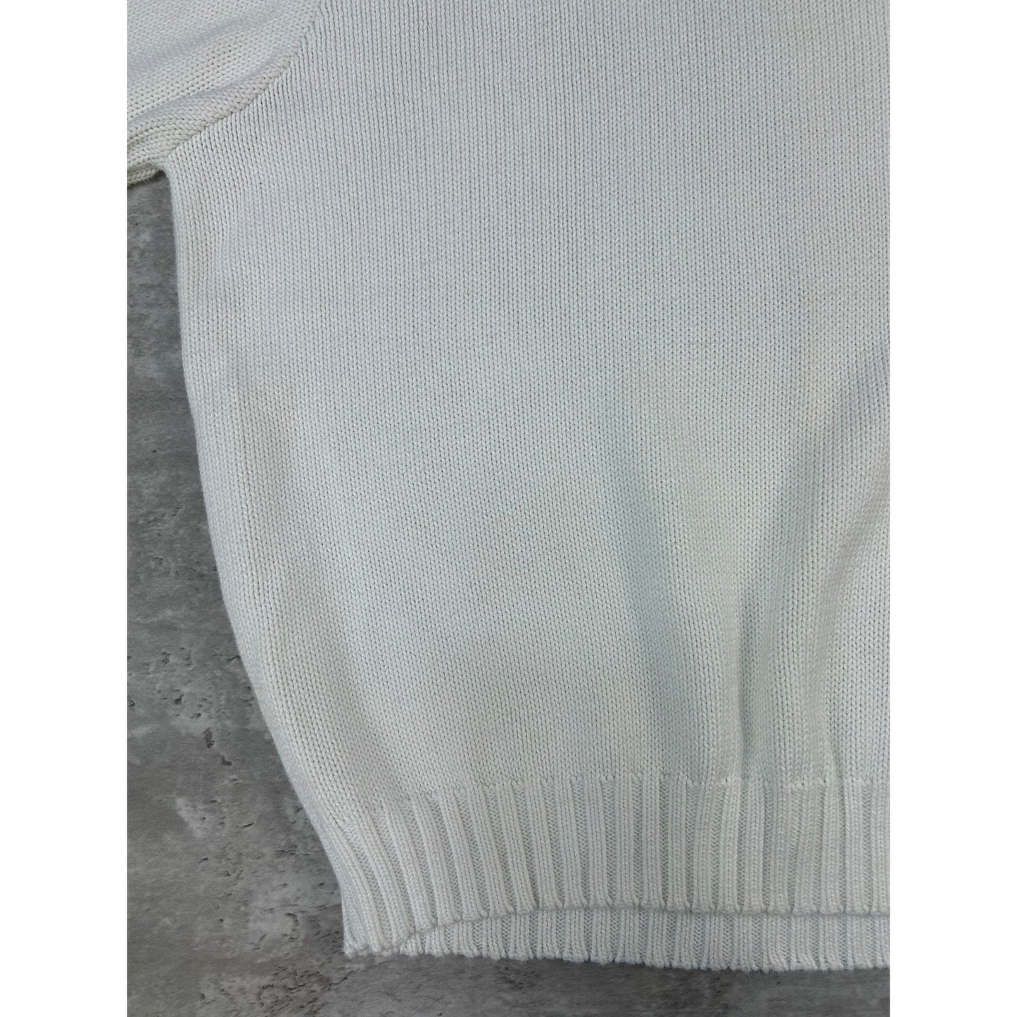 Vintage Polo Ralph Lauren Embroidered Pony Knit Sweater Size XL White