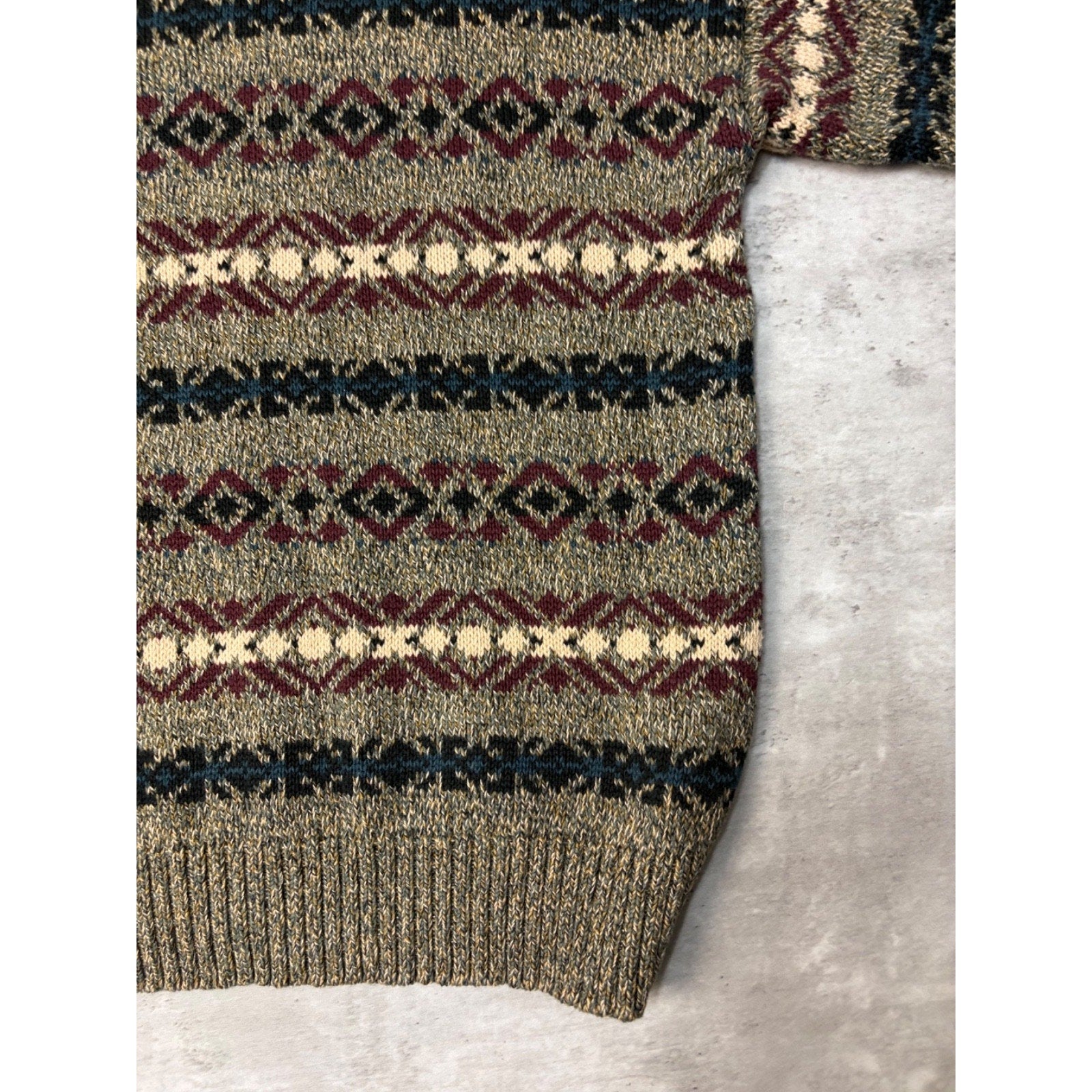 Vintage Jantzen Abstract Pattern Striped Pullover Knit Sweater Size Large