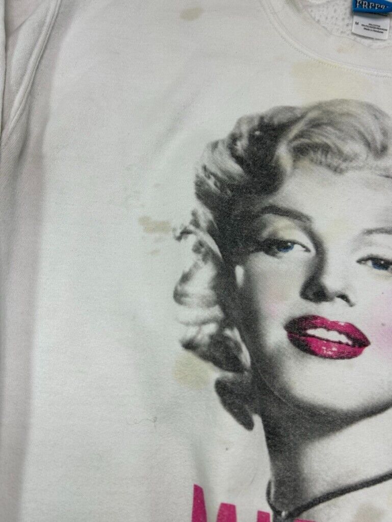 Vintage Marilyn Monroe Big Face Graphic Sweatshirt Size Medium White