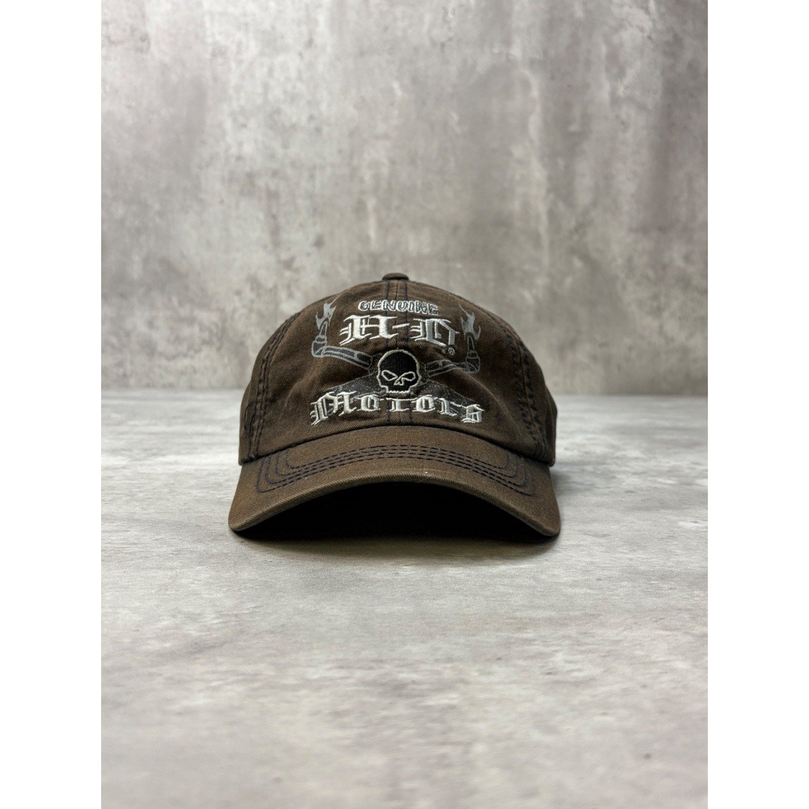 Vintage 2000s Harley Davidson Motors Embroidered Spellout Snapback Hat OSFA