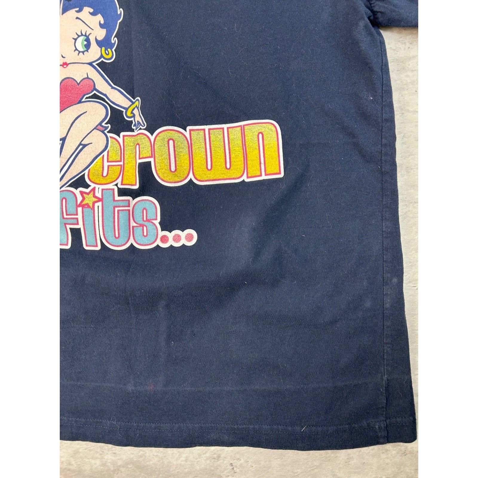 Vintage 2003 Betty Boop Didnt Ask To Be The Queen Cartoon Graphic T-Shirt Sz XL