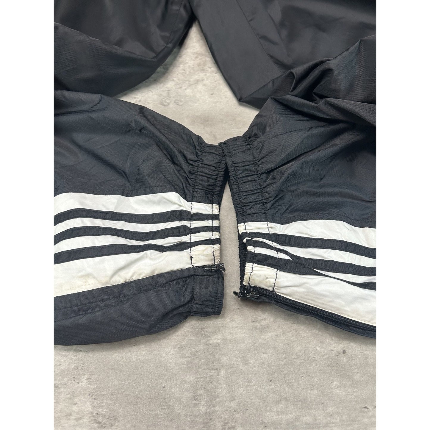 Vintage 2000s Adidas Embroidered Logo Nylon Track Pants Size 3XL Black