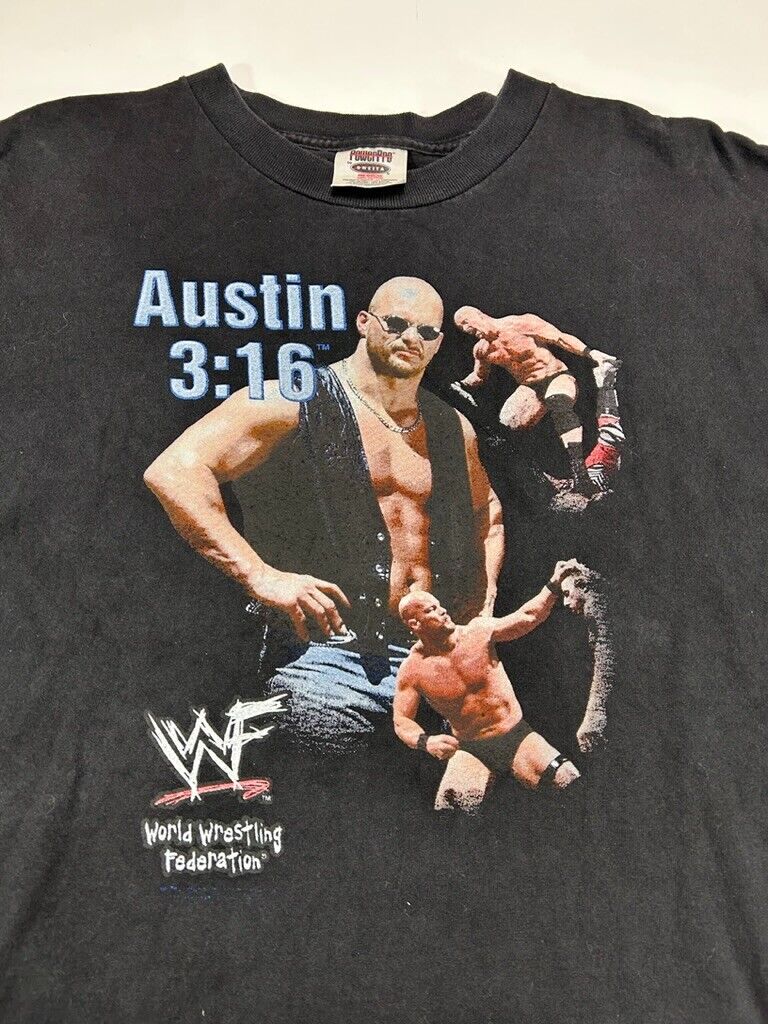 Vintage 1998 WWF Stone Cold Steve Austin Wrestling Graphic T-Shirt Size XL 90s