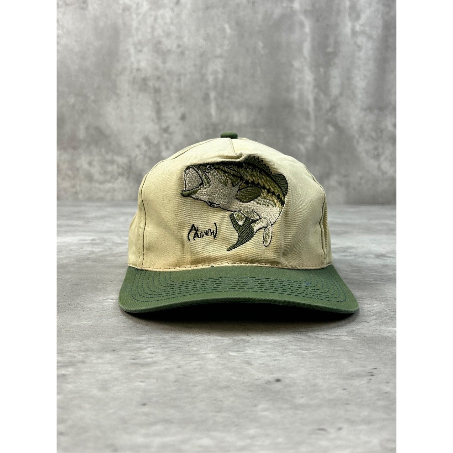 Vintage 90s Al Agnew Embroidered Bass Fishing Snapback Hat OSFA