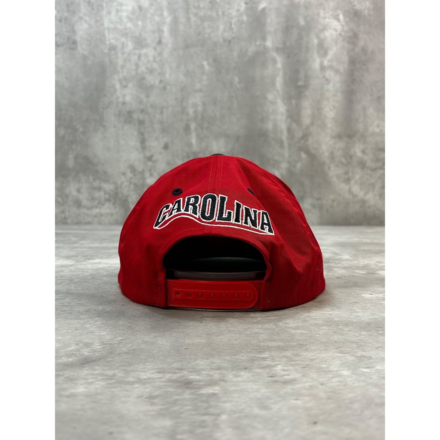 Vintage 90s Carolina Hurricanes NHL Embroidered Wave Spellout Snapback Hat OSFA