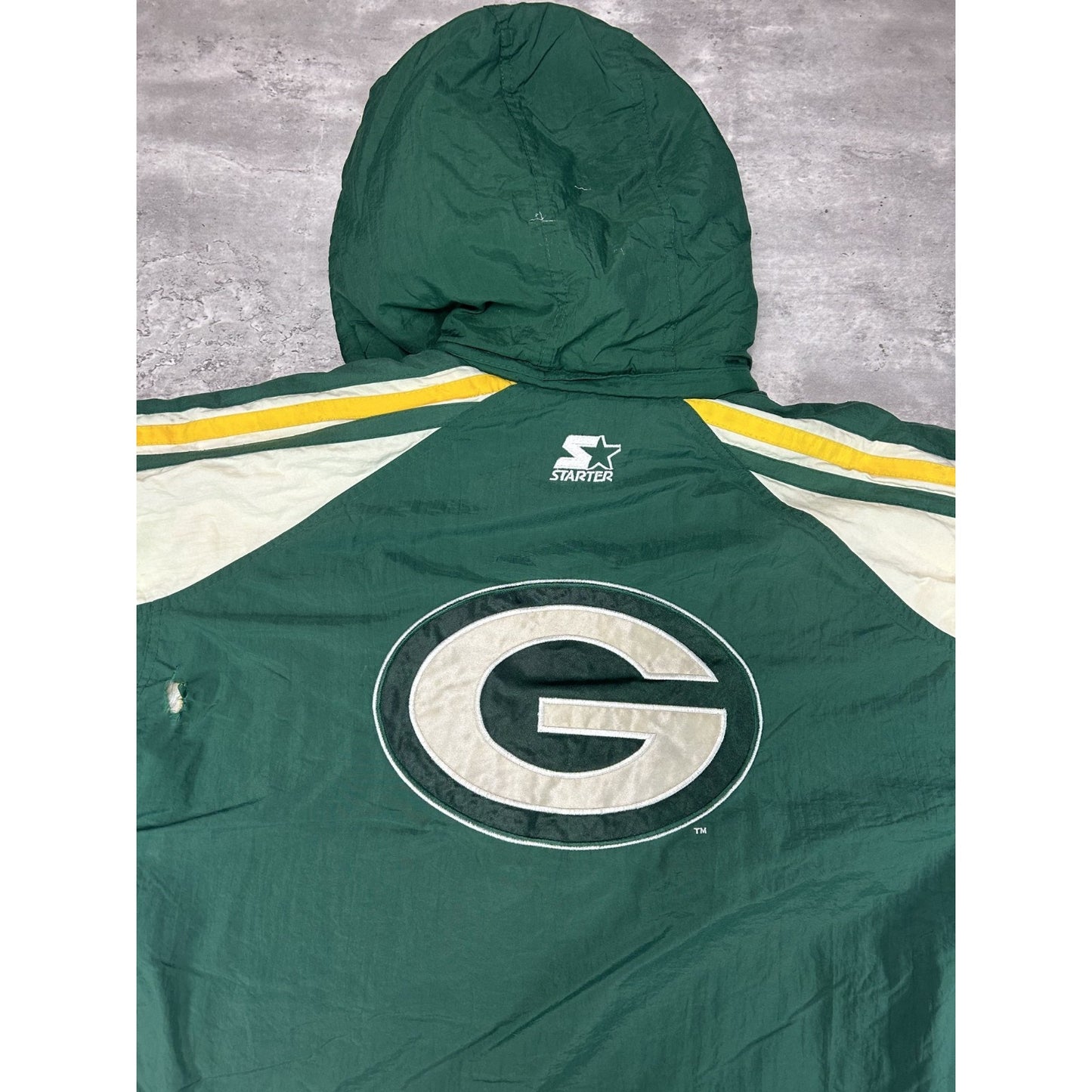 Vintage 90s Green Bay Packers NFL Embroidered Full Zip Starter Jacket Sz Medium