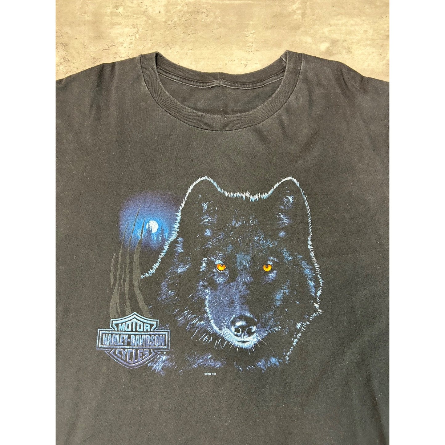 Vintage Harley Davidson Wolf Graphic Flame Long Sleeve T-Shirt Size XL