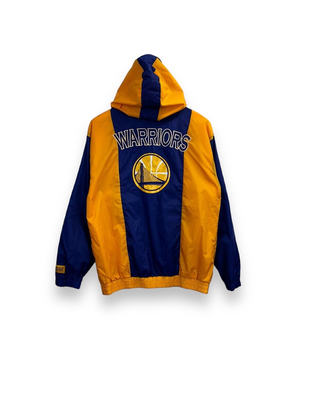 Golden State Warriors NBA Embroidered Logo Quarter Zip Nylon Jacket Size Small