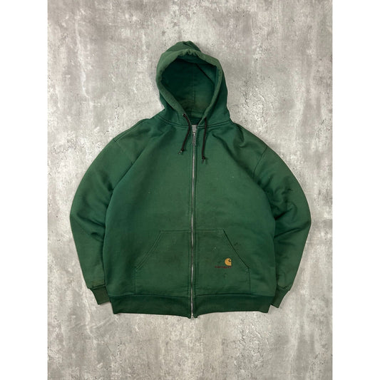 Vintage 80s/90s Carhartt Thermal Lined Workwear Full Zip Hooded Sweatshirt 2XL