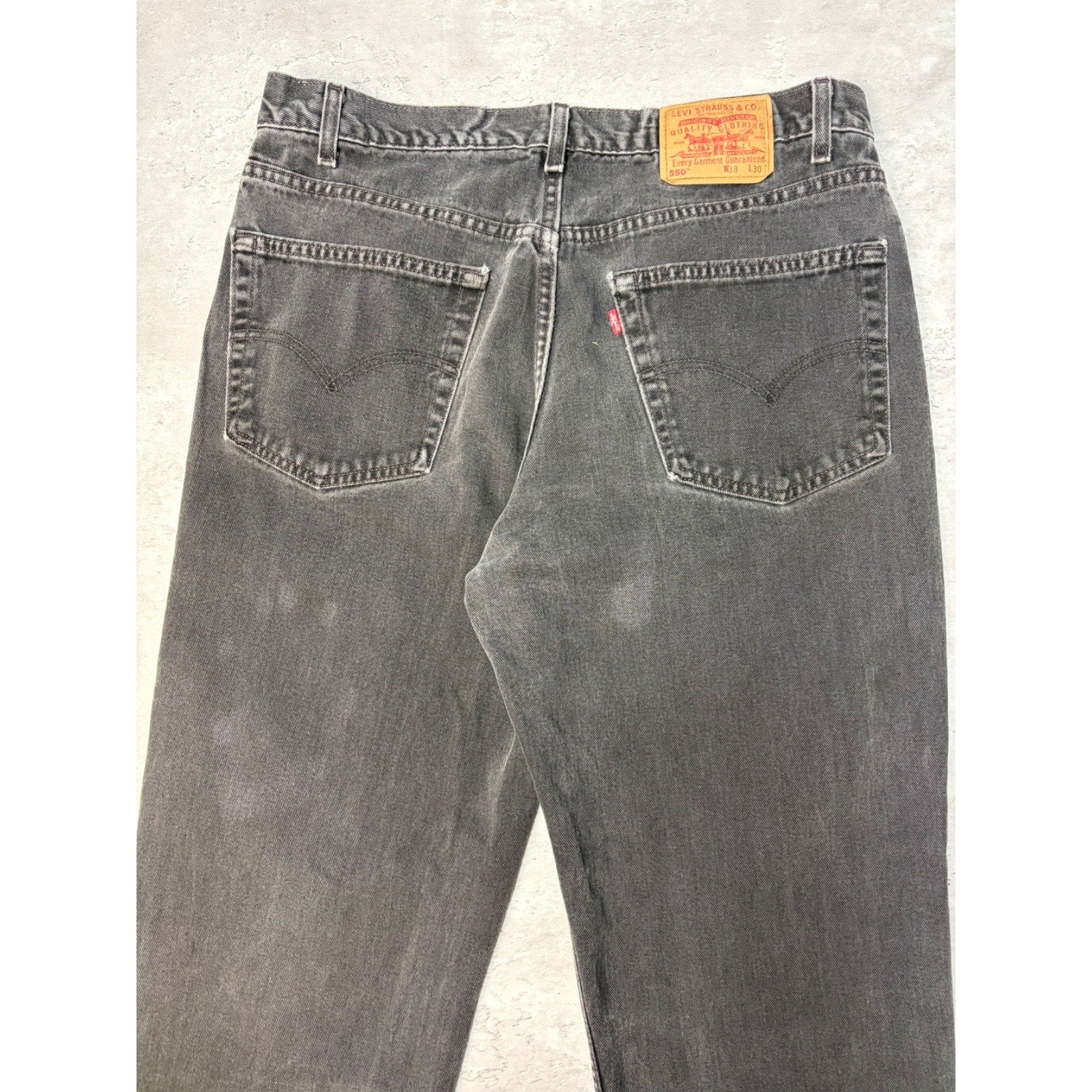 Vintage Levis 550 Red Tab Relaxed Fit Black Wash Denim Pants Size 36