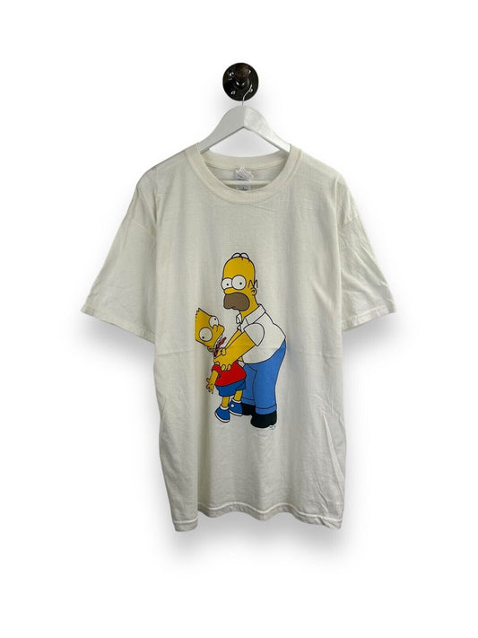 Vintage 2002 The Simpsons Homer & Bart TV Show Promo Graphic T-Shirt Size XL