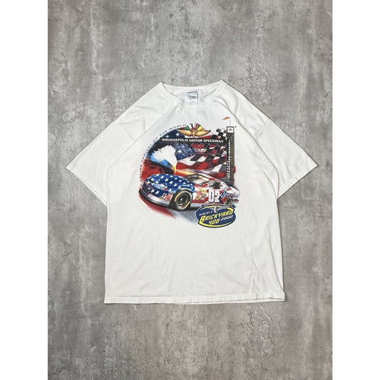 Vintage 2002 Brickyard 400 Indianapolis Motor Speedway T-Shirt Size XL White