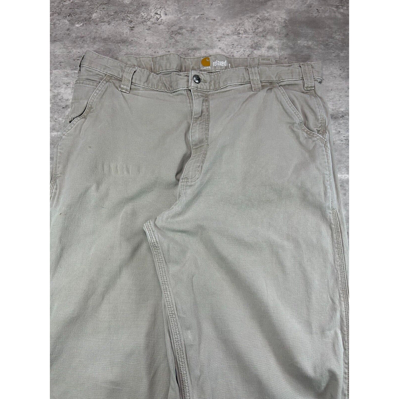 Carhartt Relaxed Fit Canvas Workwear Five Pocket Pants Size 38 Beige