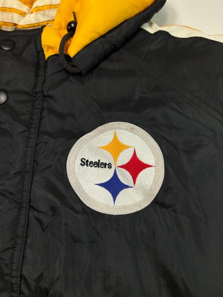 Vintage Pittsburgh Steelers Embroidered Logo insulated Starter Jacket Sz Medium