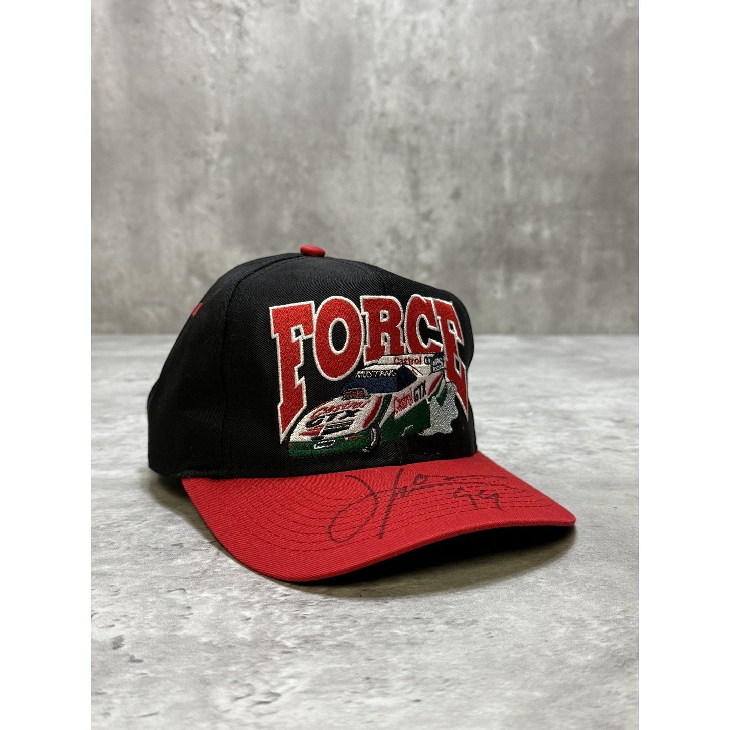 Vintage 90s John Force Castrol GTX Racing Embroidered Snapback Hat OSFA