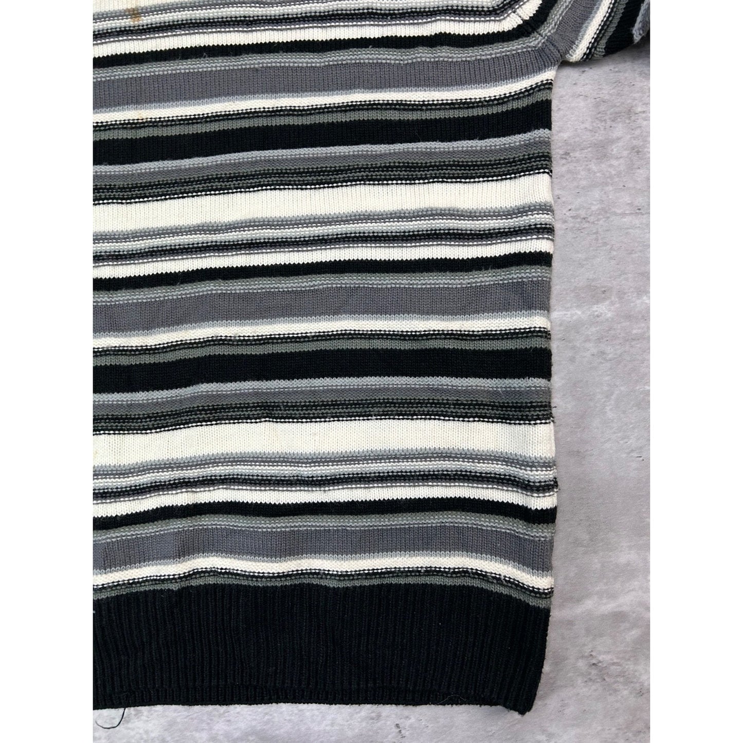 Vintage 90s 212 NYC Striped Pullover Ribbed Knit Sweater Size XL