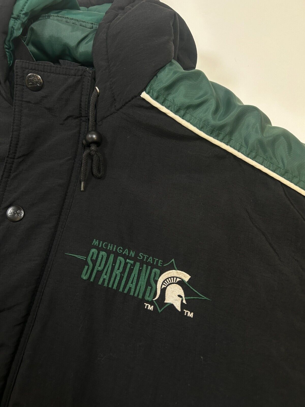 Vintage 90s Michigan State Spartans NCAA Starter Insulated Jacket Size Medium